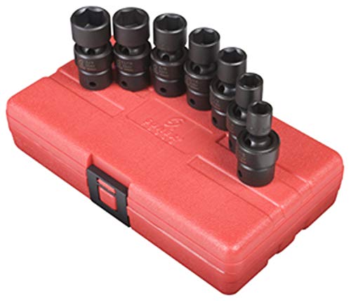 Sunex 3654 7 Piece 3/8-Inch Drive Standard Fractional Universal Socket Impact Set
