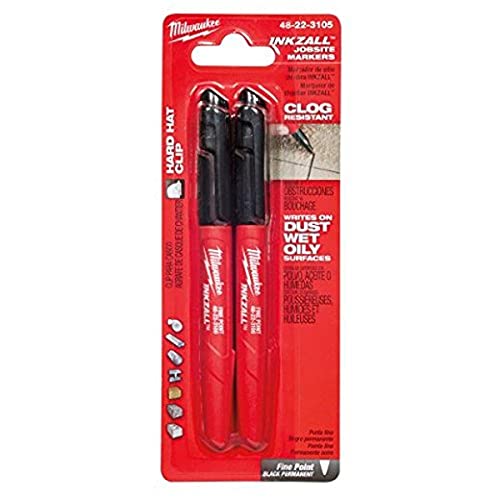 Milwaukee Electric Tool 48-22-3105 2 Pack, Black, Fine Pt. Markers