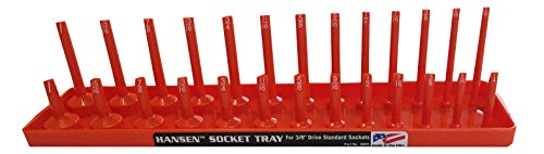 Hansen Global 3805 3/8" Drive Standard Regular & Deep Socket Holder, Orange