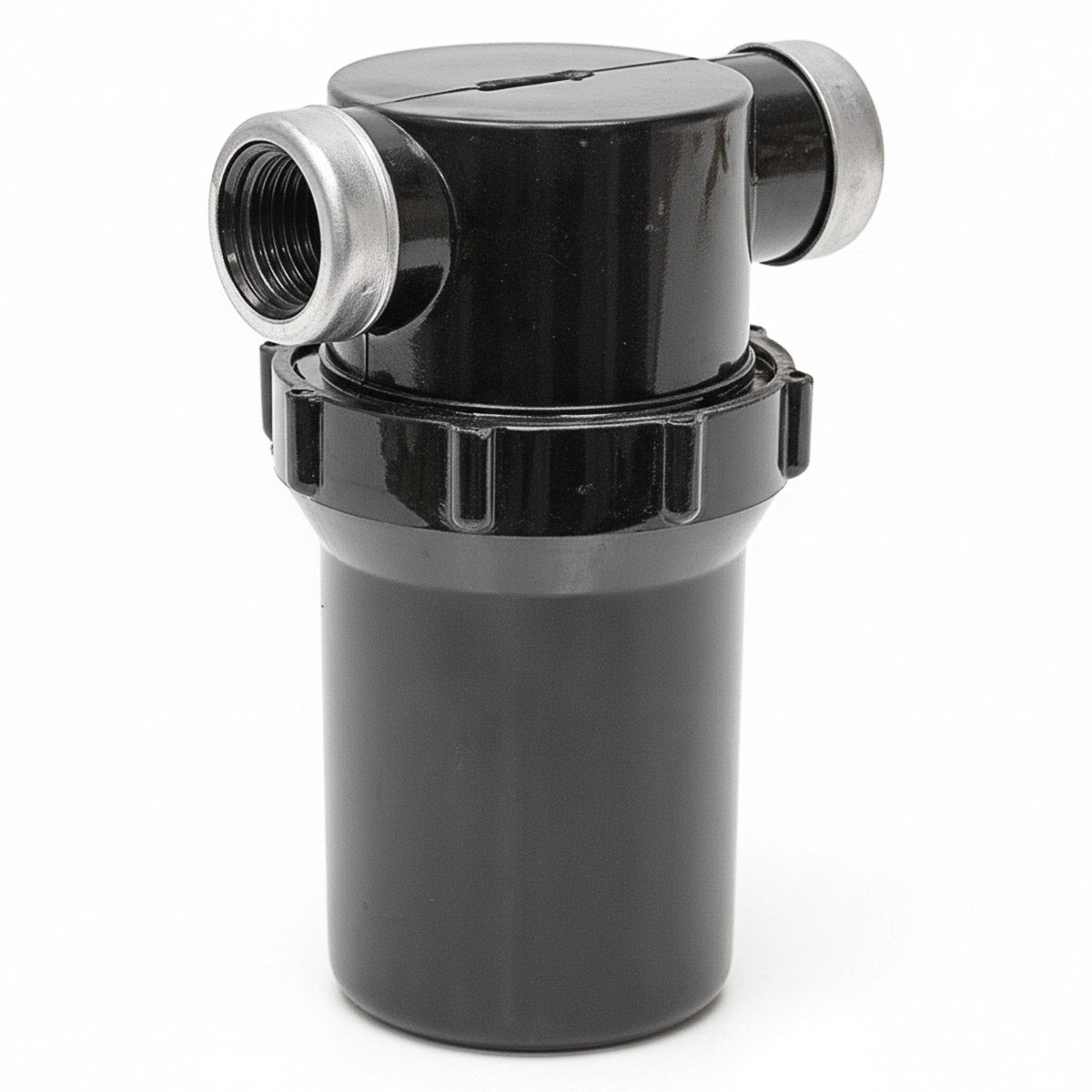 Hypro 3350-0057A 1" Black Poly Line Strainer - 20 Mesh