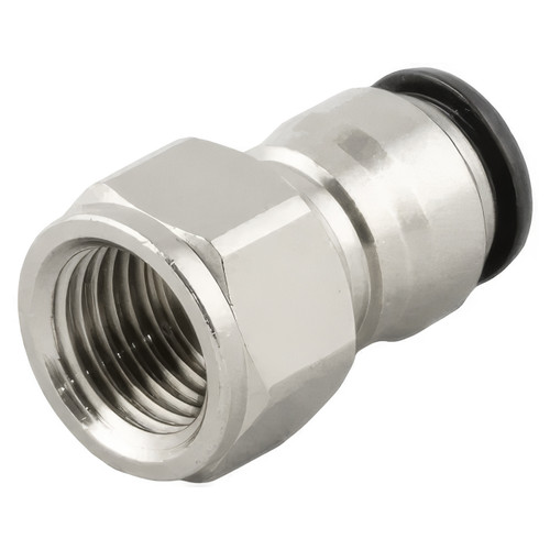AIGNEP 50030N-4-1/4, 4 mm Push-To-Connect x 1/4 in. Straight Female Fitting, BSPP