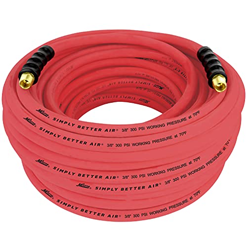 Milton ULR 3/8" ID x 100' (3/8" MNPT) Ultra Lightweight Rubber Hose, Robust, Durable Air Hose for Extreme Environments