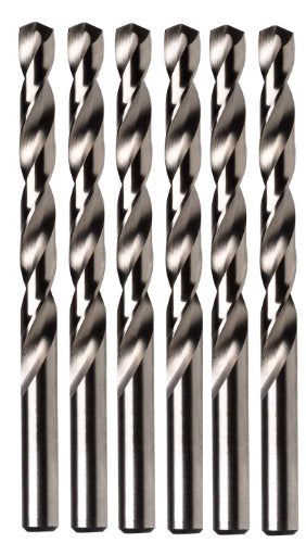 IRWIN Tools 63124 3/8-Inch Cobalt Alloy Steel 135-Degree Jobber Length Drill Bit, Pack of 6