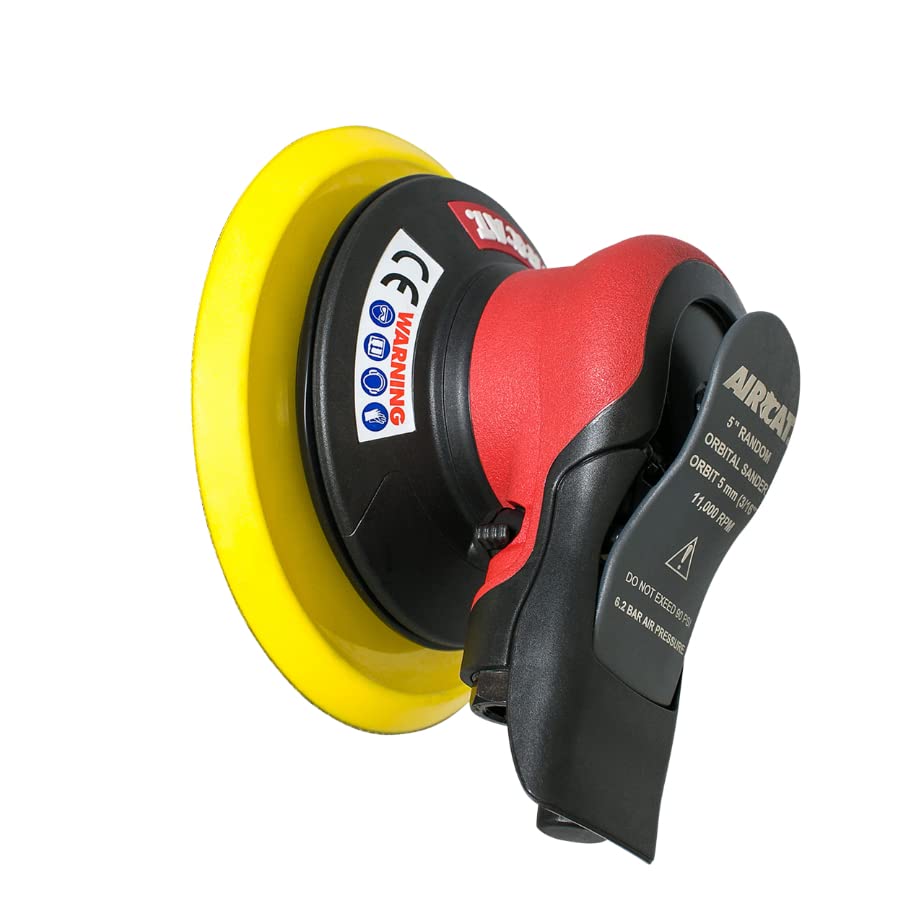 AIRCAT 6700-5-336 5" Palm Sander 3/16" Orbit, Small, Red/Black