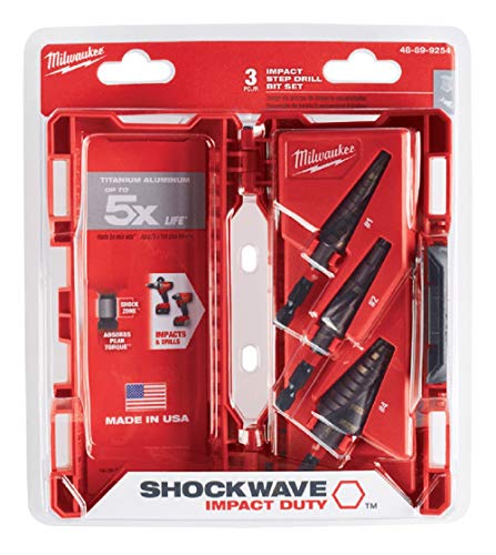 Milwaukee 48-89-9254 Shockwave Impact Duty Step Bit Set (#1, 2, 4)