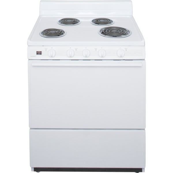 Premier 30 In. 3.9 cu. ft. Coil Electric Freestanding Range, Manual Clean, White, ADA