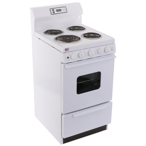 Premier 20 In 2.4 Cu. Ft. Electric Front Control Coil Stove W/ Oven Window White