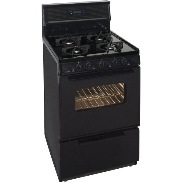 Premier 24 in. Gas Range W/ Electronic Ignition, 2.9 Cu Ft In Black