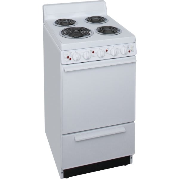 Premier 20 In. 2.4 cu. ft. Coil Electric Freestanding Range, 240v, Manual Clean, White, ADA