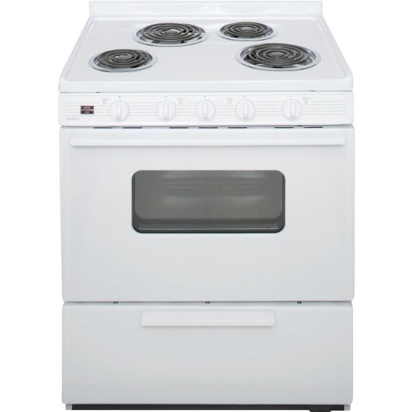 Premier 30 In. 3.9 cu. ft. Coil Electric Freestanding Range W/Window, Manual Clean, White, ADA