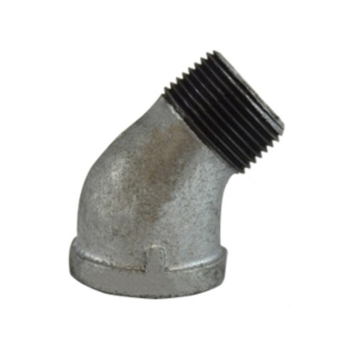 Midland Industries 64205 45° Street Elbow, Galvanized, 1 in. MPT x 1 in. FPT, 150 PSI