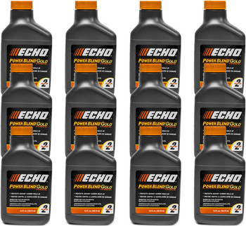 12 Pack of Echo PowerBlend Gold 2-Stroke Engine Oil 5.2 oz Bottle 50:1 Mix for 2 Gallons 6450002S-12PK