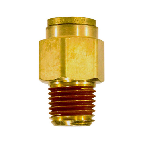 Midland Industries 680608 Brass D.O.T. Push-to-Connect Male Connector, 3/8 in. PTC x 1/2 in. MNPT