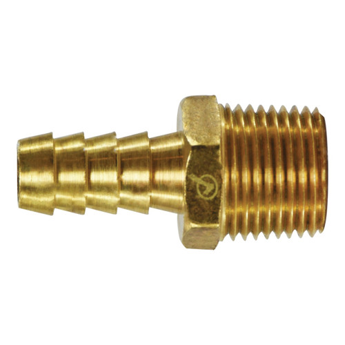 Midland Industries AMC 707001-0808 Hose Barb Adapter, Lead Free Brass, 1/2 in. Hose Barb x 1/2 in. MNPT