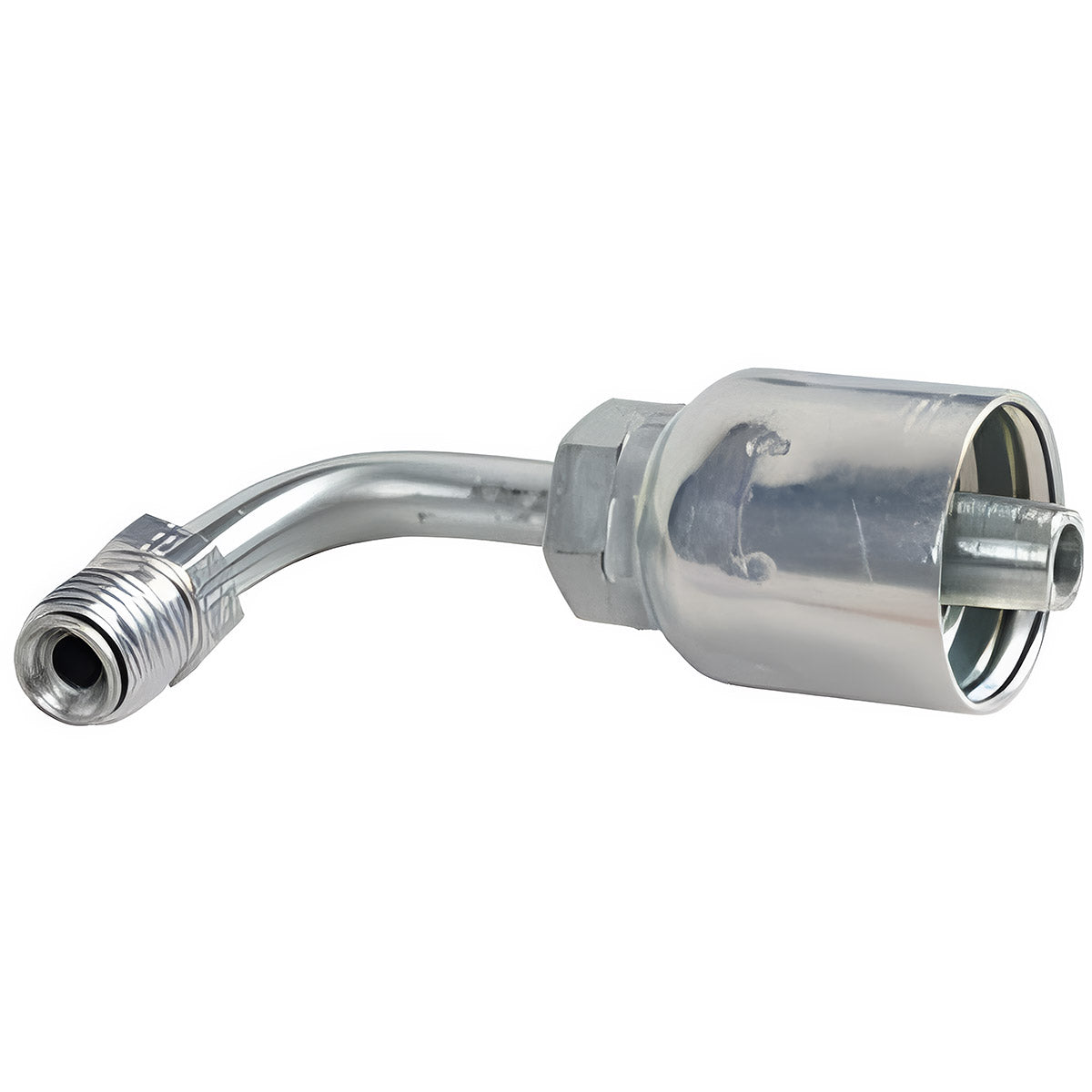3/8 INCH HOSE X 1/2 INVERTED SAE 45 MALE ELBOW - 90 SWIVEL