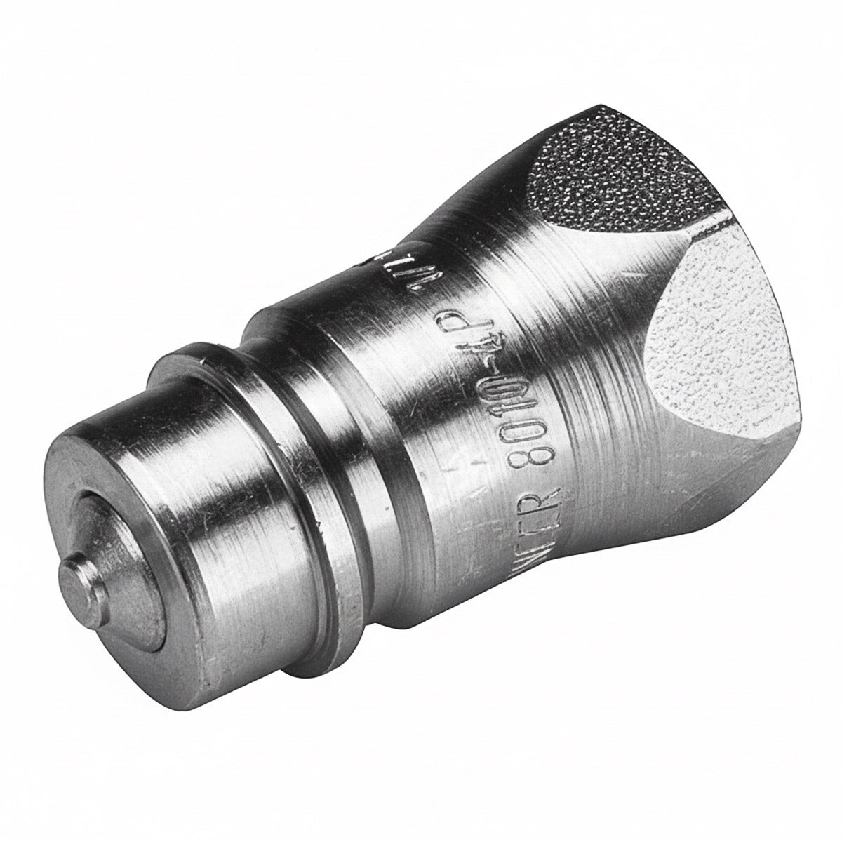 1/2" NPT ISO STANDARD MALE TIP WITH POPPET VALVE - WHITE BOX OF 10