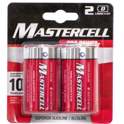 D Alkaline Batteries, 2 Pack