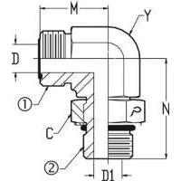 OFS X MB 90 DEG; - OFS STRAIGHT THREAD ELBOW