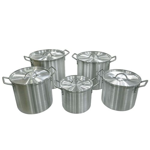 Aluminum Stock Pot Set, 8, 12, 16, 20 and 24 Qt.