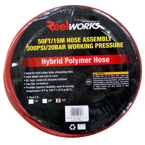 Hybrid Polymer Hose 1/2 In. x 50 Ft., Red