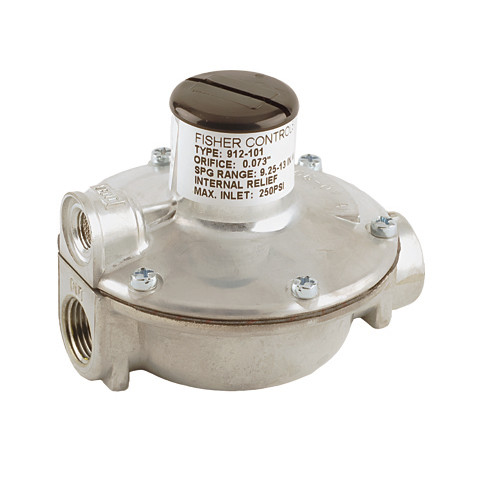 Emerson Fisher 912 Series 1/4 in. FNPT x 3/8 in. FNPT Zinc Alloy Single Stage Pressure Reducing Regulator w/ 3 - 7 in. w.c. Spring, 123,000K BTU/HR