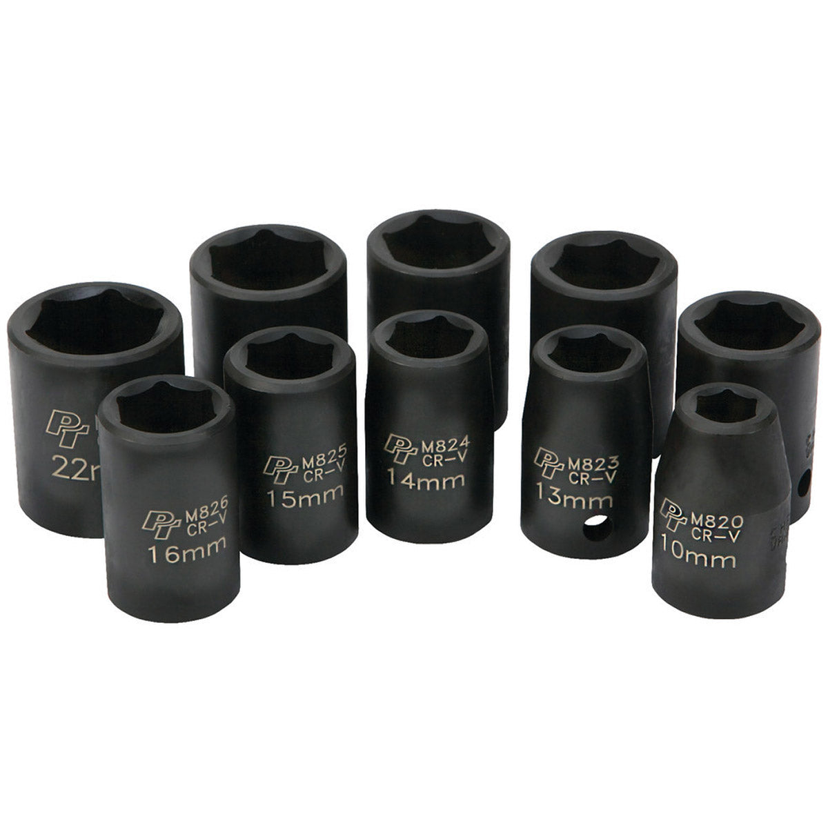 METRIC IMPACT SKT SET - 10PC - 1/2" DR