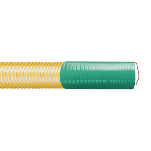 Kuriyama Vaporflex 4 in. VAPR404 Heavy Duty Reinforced Vapor Recovery Hose Assemblies w/ Banding Sleeves & Grounding Wire Exposed - Hose Only