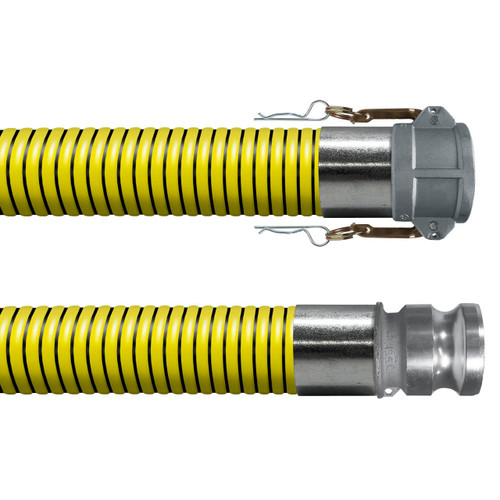 BadgerFlex Yellow 2 in. Liquid Suction Hose w/ Part C Female Coupler x Part E Male Adapter Ends
