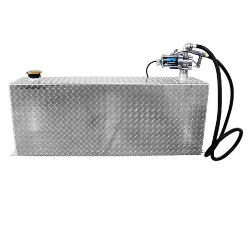 38 Gallon Aluminum Rectangle Fuel Transfer Tank w/ GPI 8 GPM Pump (12V DC)