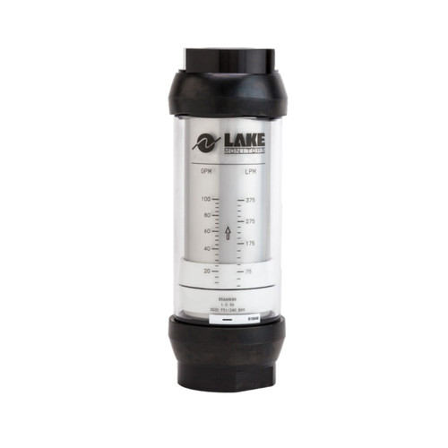 AW-Lake B3A6HF15 1/4 in. - 1/2 in. Port 8 SAE Basic Inline Liquid Variable Area Flow Meter - Aluminum, 1 to 15 GPM