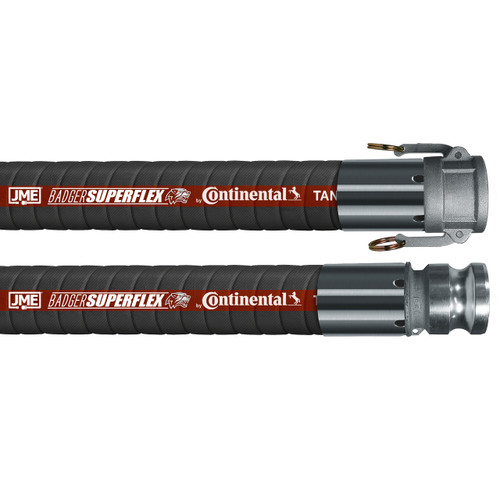 BadgerFlex SuperFlex 3 in. Petroleum Transfer Hose w/ Female Coupler x Male Adapter Ends - 150 PSI