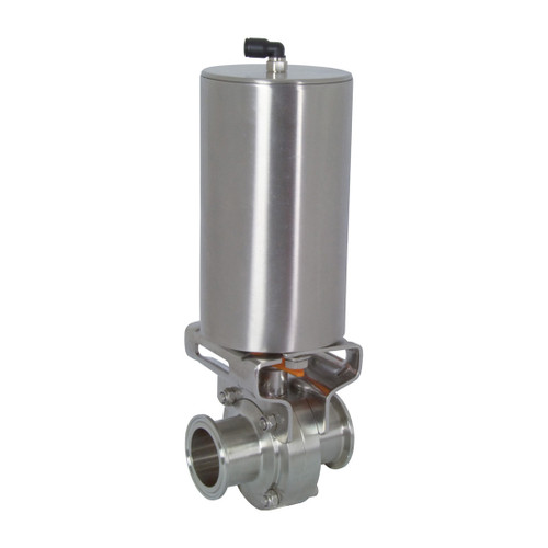 Dixon B5101 Series SS Vertical Double Acting Actuation Sanitary Butterfly Valves w/EPDM Seals & SS Disc, Clamp End