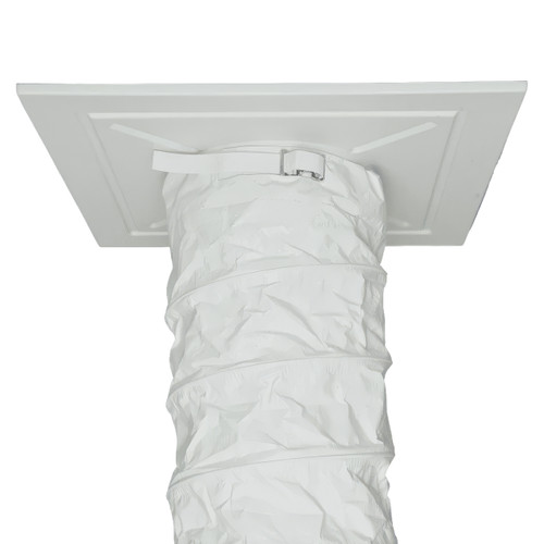 Flexaust White PVC Coated Polyester Ceiling Tile AC Hose Kit 16 in. Dia.