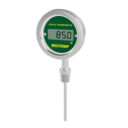 Reotemp DTX Series Direct Mount Industrial Digital Thermometer, No Output, Bottom Connection