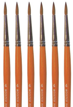 Wooster Genuine -4 Red Sable Watercolor Pointed Artist Paintbrush - F1627-4-6PK