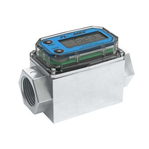 GPI G2A-10-N-Q 1 in. NPT Industrial Aluminum Turbine Flow Meter w/ Battery Powered Display