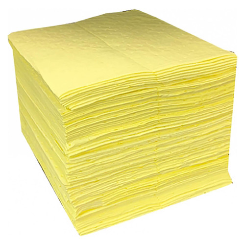 Essentials 15 in. x 18 in. Hazmat Single-Ply Heavyweight Sorbent Pads, 100 Count