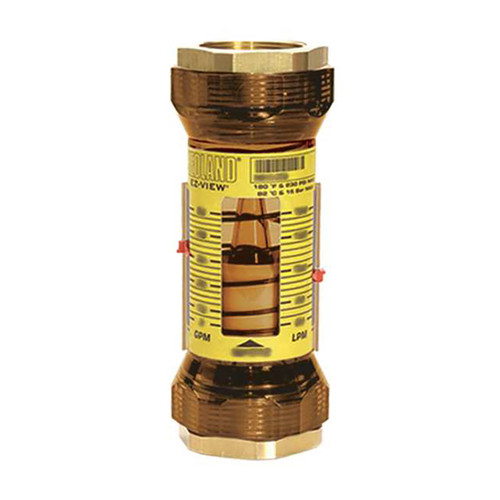 Badger Meter Hedland Variable Area EZ-View Water Flow Meter, 2 in. Female NPTF Brass Fitting