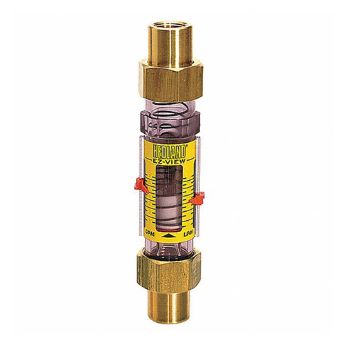 Badger Meter Hedland Variable Area EZ-View Oil Flow Meter, Radel Body, 1/2 in. Female NPT Swivel Brass Fitting