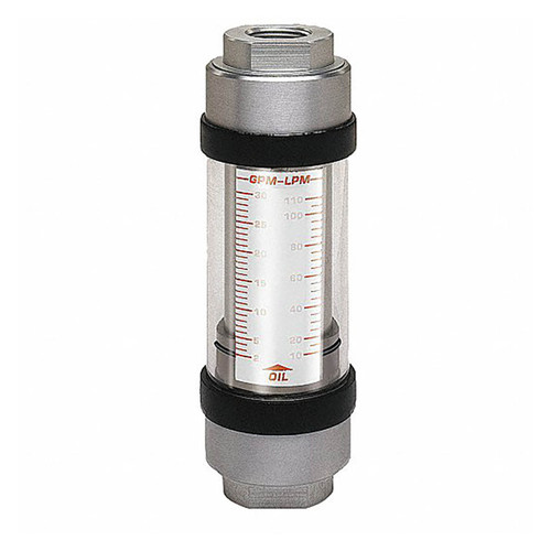 Badger Meter Hedland Variable Area High Temperature Oil Flow Meter, Aluminum, 3/4 in. Female FNPT