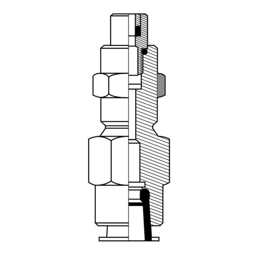 PCI H900-83 1/2 in. NPTF Steel Gauge Adapter M16 X 2 Male