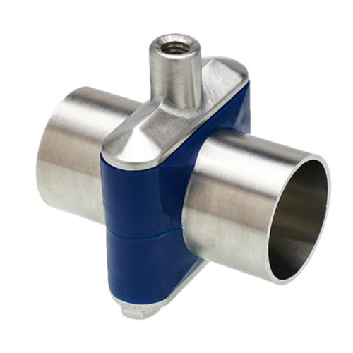 Campbell Fittings HM-200P-304ZP Zero Puddle Blue Silicone Drain Stainless Steel Hang Mount - 1/2 in. Thread, 2 in. Pipe