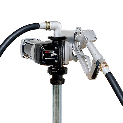 Fuelworks 12V DC Explosion Proof Fuel Transfer Pump w/ Manual Nozzle - 20 GPM