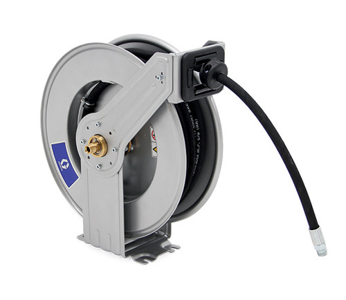 Graco LDX Series 3/8 in. x 50 ft. Spring Driven Grease Hose Reel - Hose Included