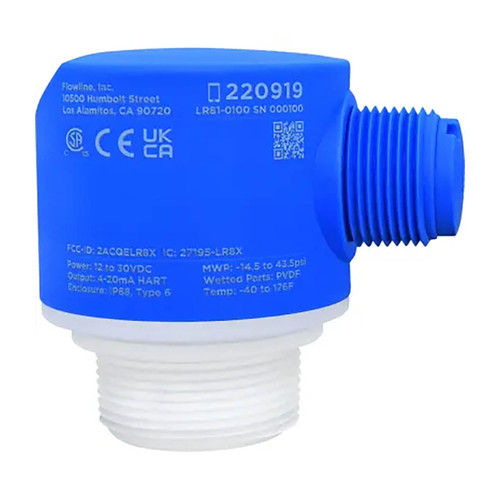 Flowline EchoBeam LR81 80 GHz Liquid & Solid Level Transmitter, 1 1/2 in. NPT, 4-20 mA w/HART Output, Horizontal Cable