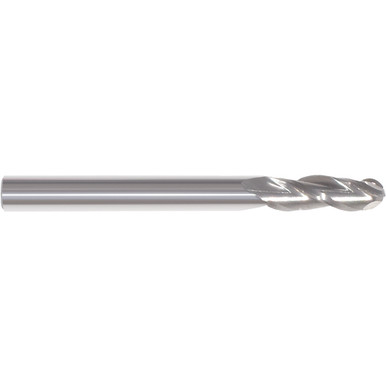 5/64" Dia. x 1/8" Shank x 1/4" DOC x 1-1/2" OAL, Carbide Uncoated, 3 Flute, Ballnose End Mill Series/List #5969 MT7154808