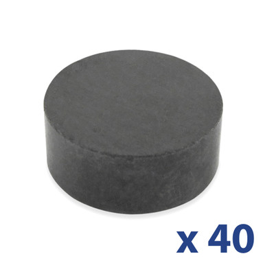 Ceramic Disc Magnets (40pk) - 0.5'' Dia. x 0.187'' Thk.¸ 1.41 lbs. pull 07048