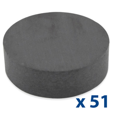 Ceramic Disc Magnets (51pk) - 0.75'' Dia. x 0.187'' Thk.¸ 2.12 lbs. pull 07049