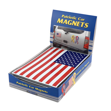 Flexible Magnetic U.S. Flags Counter Display - Holds 48-8'' x 5'' Magnetic U.S.A. Flags 07162DSP