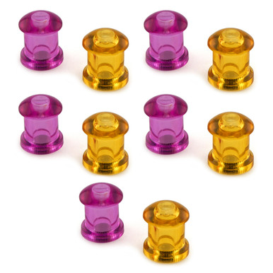 Neodymium Magnetic Push Pins (10pk) - Purple and Yellow Circles 07509